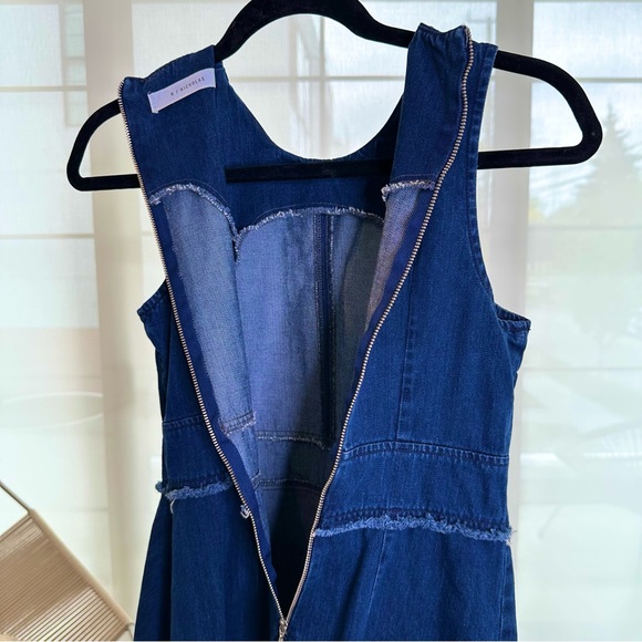 N/Nicholas Denim Side Flare Dress Sleeveless Asymmetrical Mini Size 2 (XS-S) - Picture 10 of 14